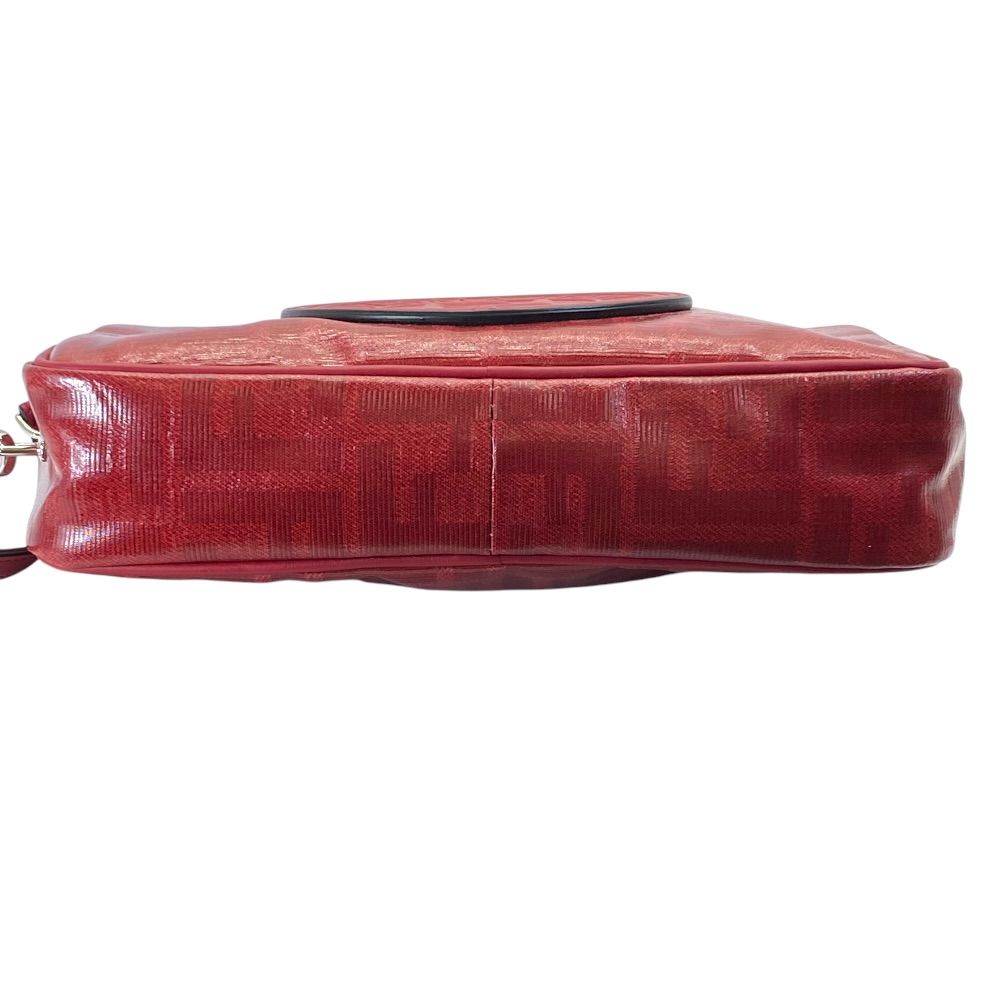 Fendi Camera Bag Clutch Pouch FF Logo Leather Zucca Pattern Red Second — view 5