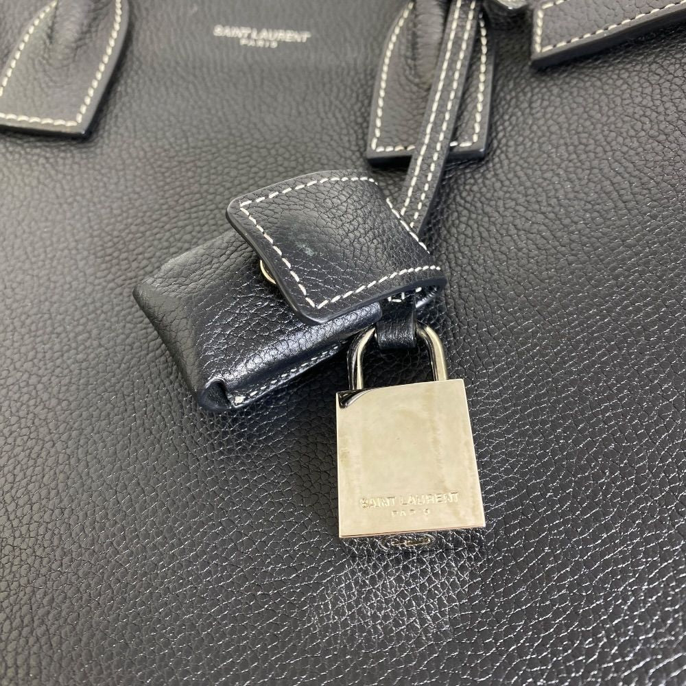 Saint Laurent Paris Sac de Jour Baby Sac Gray Leather Black 2-Way Shoulder — view 6