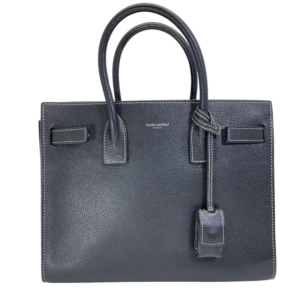 Saint Laurent Paris Sac de Jour Baby Sac Gray Leather Black 2-Way Shoulder