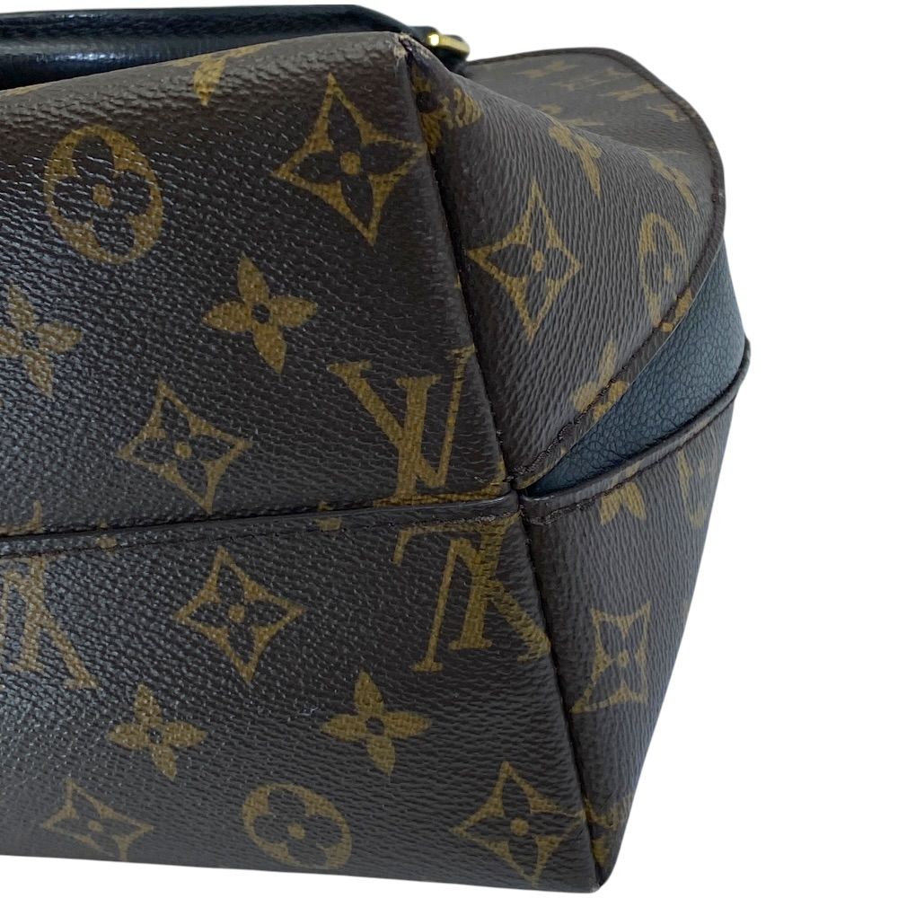 Louis Vuitton Alma Intu 2-Way Shoulder Bag Monogram Macassar Leather Black Brown — view 5
