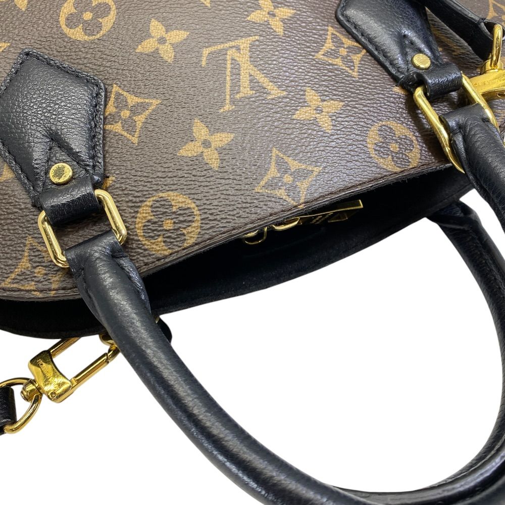 Louis Vuitton Alma Intu 2-Way Shoulder Bag Monogram Macassar Leather Black Brown — view 3
