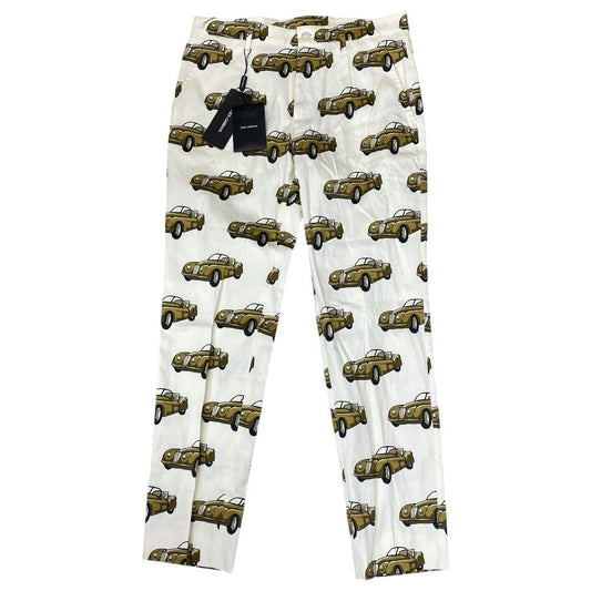 Dolce & Gabbana Stretch Cotton Pants Cropped Fsfjv White Smart Comfortable
