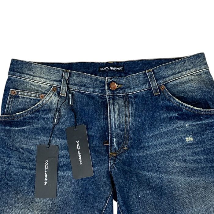 Dolce & Gabbana Distressed Denim Pants Washed Cotton Blue Smart Comfortable — view 3