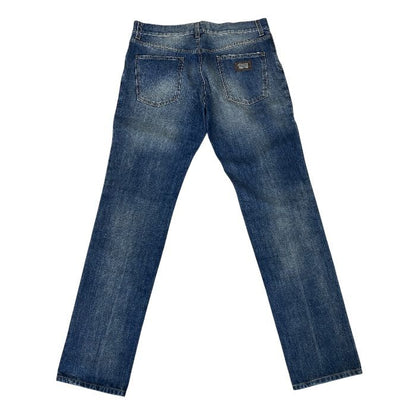 Dolce & Gabbana Distressed Denim Pants Washed Cotton Blue Smart Comfortable — view 2