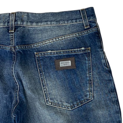 Dolce & Gabbana Distressed Denim Pants Washed Cotton Blue Smart Comfortable — view 6