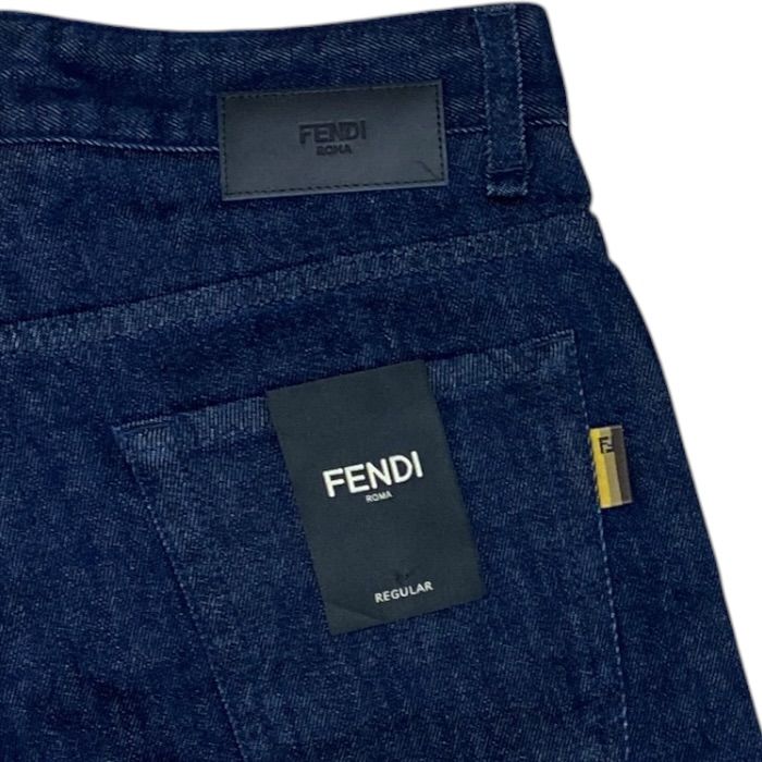 Fendi Monster Star Single Eye Denim Pants Logo Cotton Dark Blue Smart Comfortabl — view 6