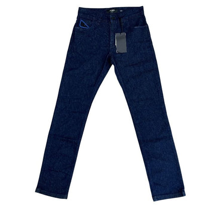 Fendi Monster Star Single Eye Denim Pants Logo Cotton Dark Blue Smart Comfortabl