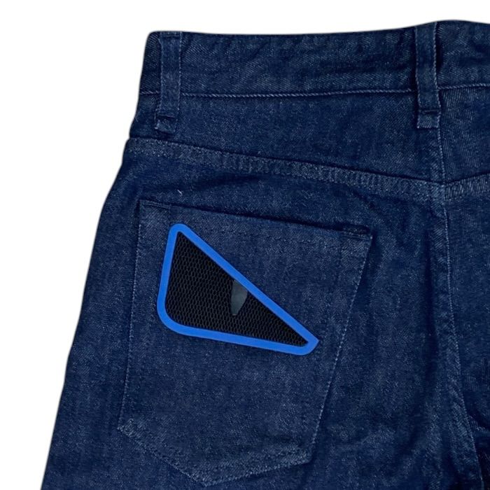 Fendi Monster Star Single Eye Denim Pants Logo Cotton Dark Blue Smart Comfortabl — view 7