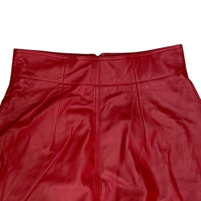 Dior Zip Skirt Miniskirt Leather Cotton Red mini — view 8