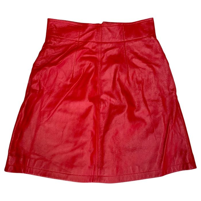 Dior Zip Skirt Miniskirt Leather Cotton Red mini — view 2