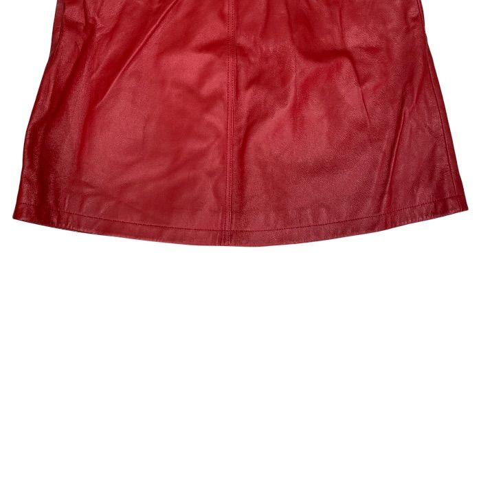 Dior Zip Skirt Miniskirt Leather Cotton Red mini — view 9