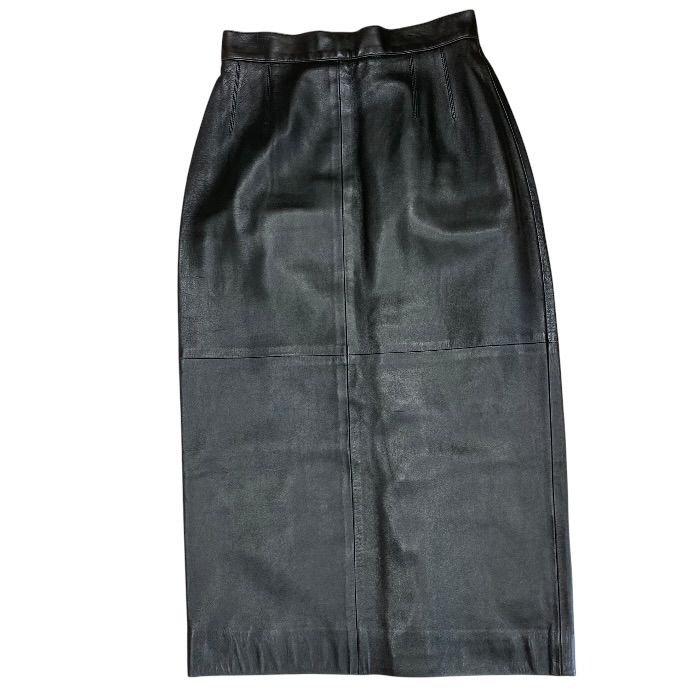 Chanel Vintage Long Skirt CC Logo Button Tight Silk Brown Feminine Classic — view 2