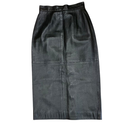 Chanel Vintage Long Skirt CC Logo Button Tight Silk Brown Feminine Classic — view 2