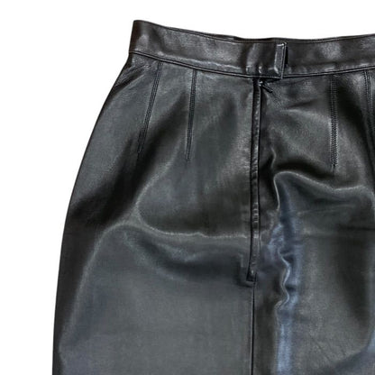 Chanel Vintage Long Skirt CC Logo Button Tight Silk Brown Feminine Classic — view 4