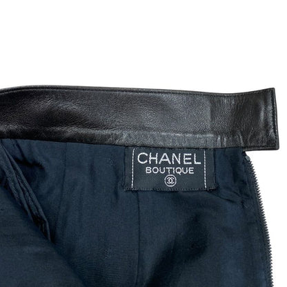 Chanel Vintage Long Skirt CC Logo Button Tight Silk Brown Feminine Classic — view 8