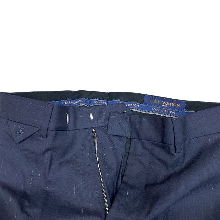 Louis Vuitton Trousers Suit Pants Striped Straight Gyk Wool Navy Business Smart — view 6