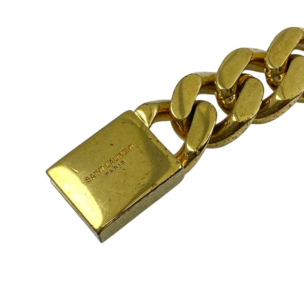 Saint Laurent Chain Bracelet Bangle Brass Gold Feminine Accent — view 2