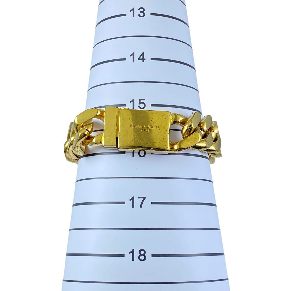Saint Laurent Chain Bracelet Bangle Brass Gold Feminine Accent — view 8