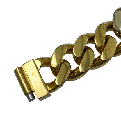 Saint Laurent Chain Bracelet Bangle Brass Gold Feminine Accent — view 5
