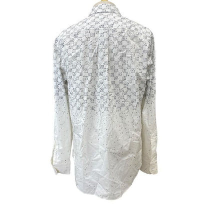 Louis Vuitton Damier Splash Red Long Sleeve Shirt Logo Nf4 Cotton White Smart — view 3
