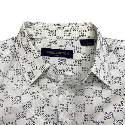 Louis Vuitton Damier Splash Red Long Sleeve Shirt Logo Nf4 Cotton White Smart — view 5