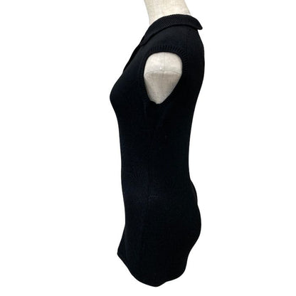 Dior Knit All in One Romper Short Sleeve CD Logo Cashmere Black Feminine Sweater — view 2