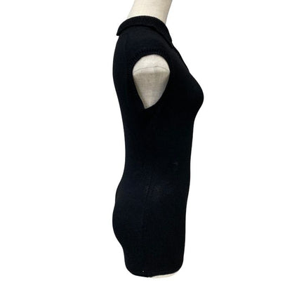 Dior Knit All in One Romper Short Sleeve CD Logo Cashmere Black Feminine Sweater — view 4