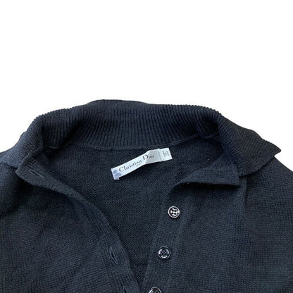 Dior Knit All in One Romper Short Sleeve CD Logo Cashmere Black Feminine Sweater — view 5