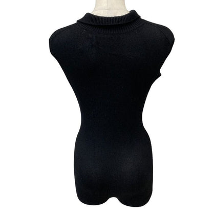 Dior Knit All in One Romper Short Sleeve CD Logo Cashmere Black Feminine Sweater — view 3
