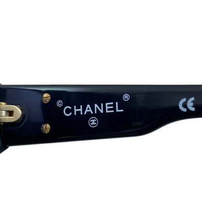 Chanel CC Logo Sunglasses Eyewear Acetate Black Feminine Mode — view 7