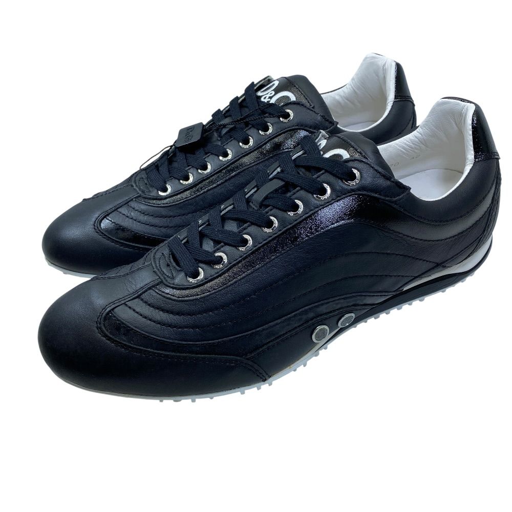 Dolce & Gabbana Swan Low Cut Sneakers Logo Leather Black 42) Street Mode Italy