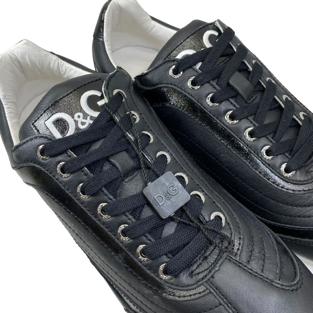 Dolce & Gabbana Swan Low Cut Sneakers Logo Leather Black 42) Street Mode Italy — view 6