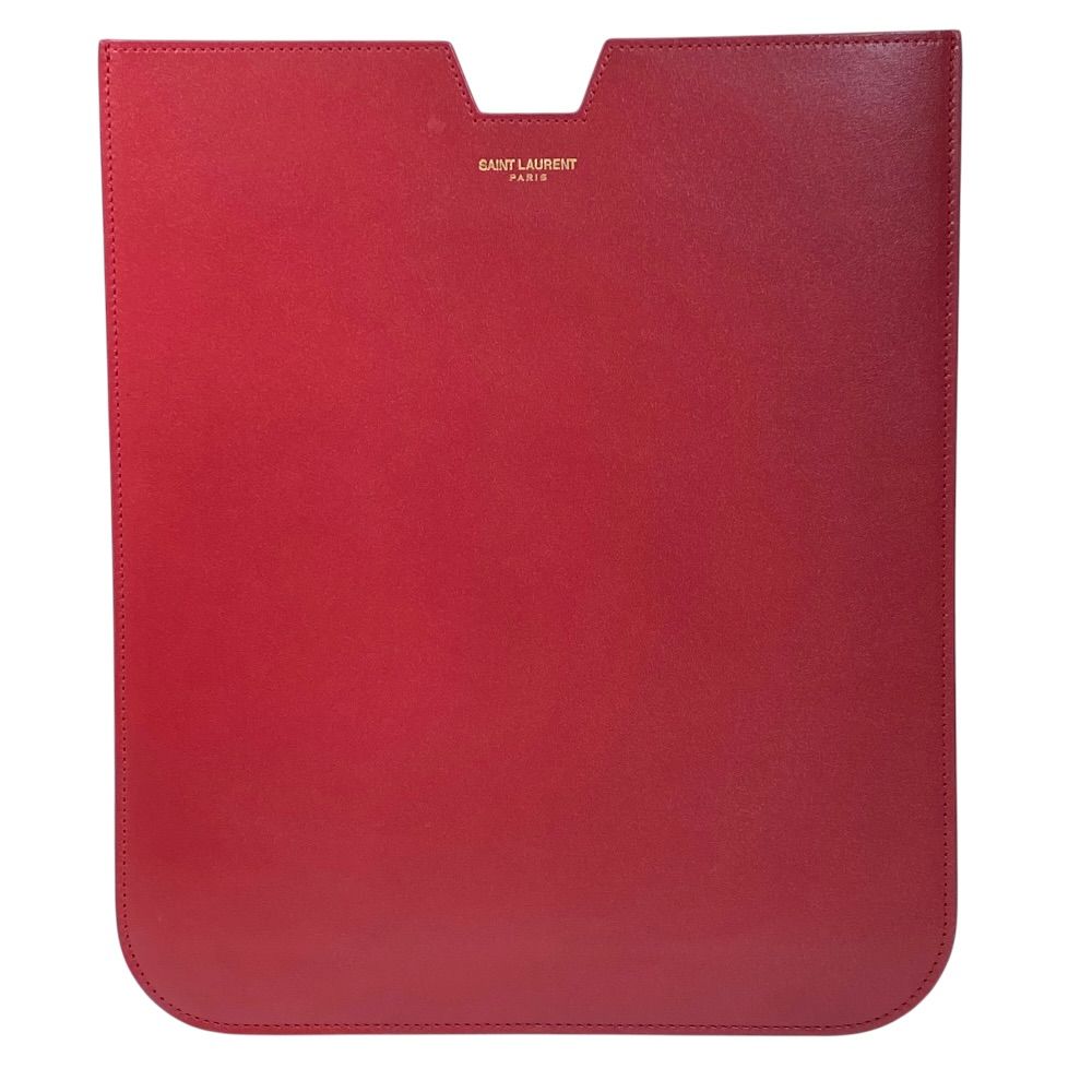 Saint Laurent iPad Case Tablet Pouch Leather Red Practical