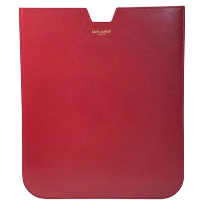 Saint Laurent iPad Case Tablet Pouch Leather Red Practical