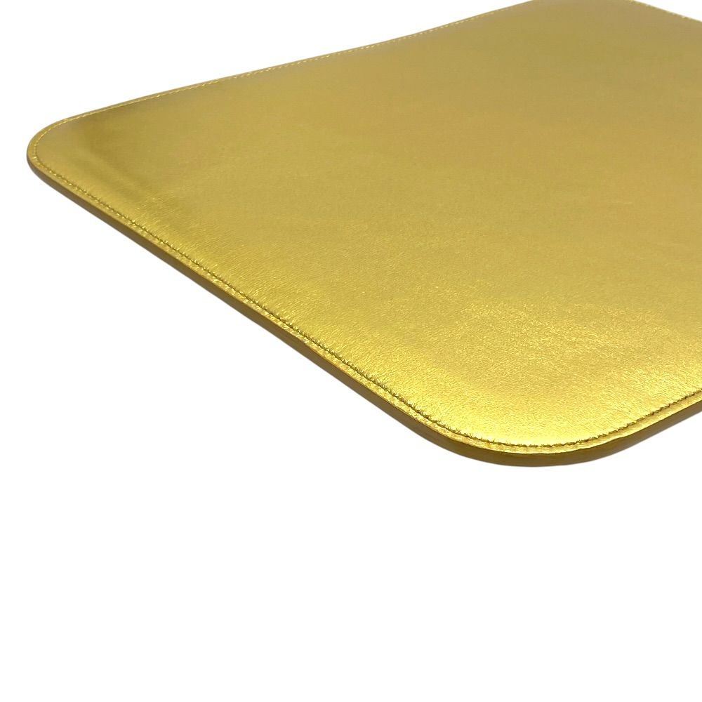 Saint Laurent iPad Case Tablet Pouch Leather Metallic Gold Practical — view 4