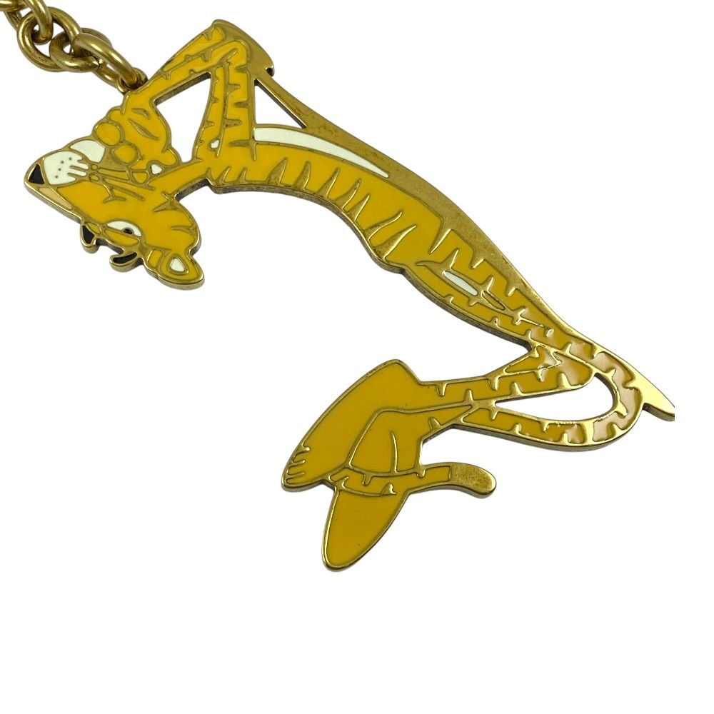 Saint Laurent Pink Panthere Key Holder Key Ring Charm Tiger Yellow Gold Unique — view 8