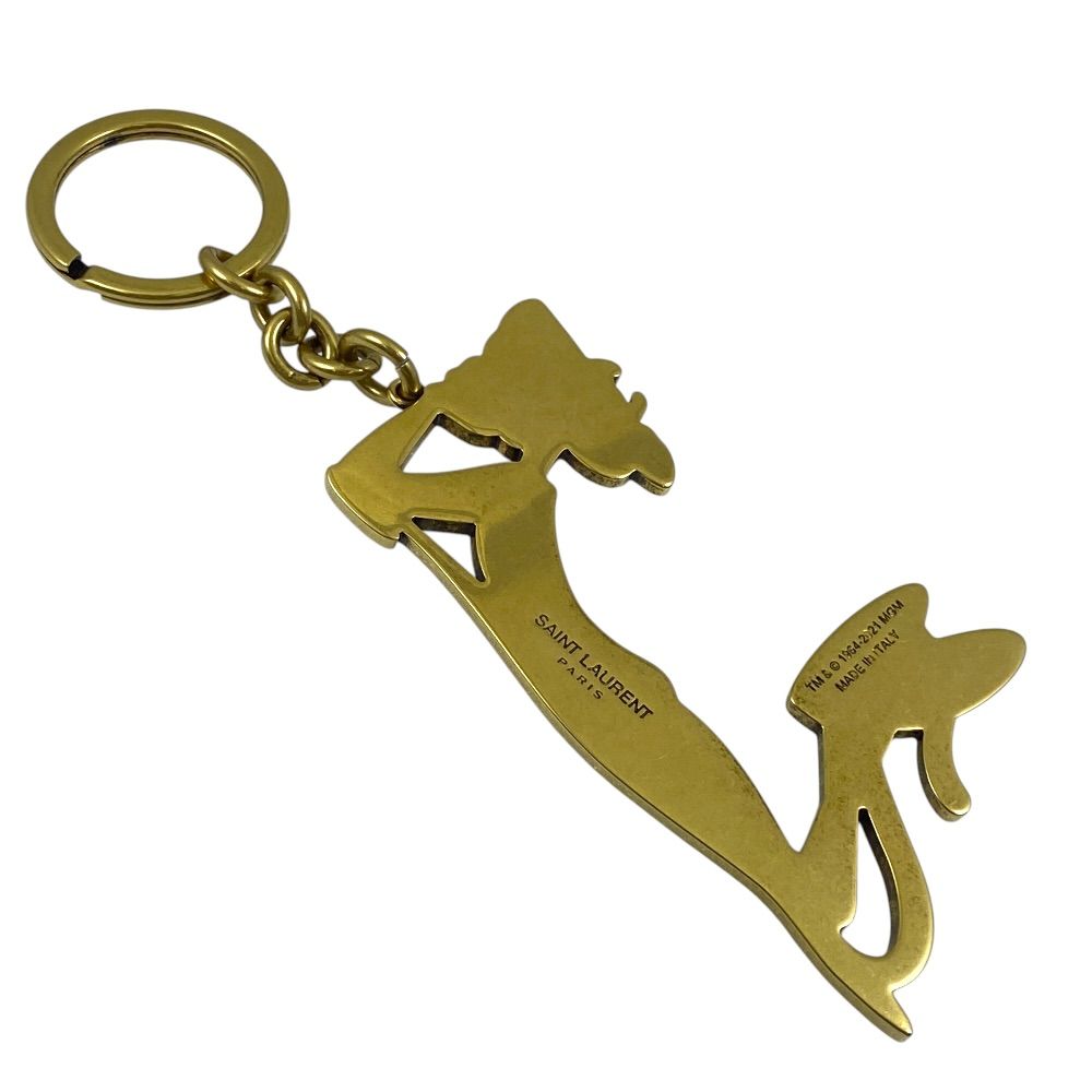 Saint Laurent Pink Panthere Key Holder Key Ring Charm Tiger Yellow Gold Unique — view 5