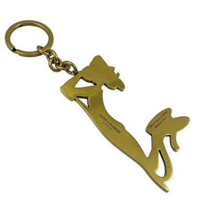 Saint Laurent Pink Panthere Key Holder Key Ring Charm Tiger Yellow Gold Unique — view 5