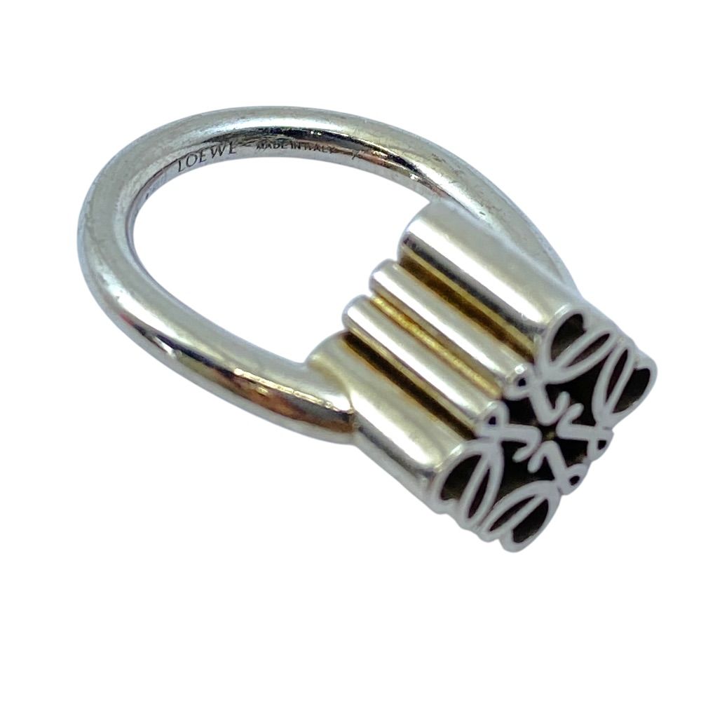 Loewe Single Anagram Ring Cube Silver Mode Accent — view 6