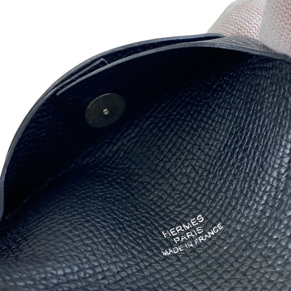 Hermes Epsom Calvi Coin Case Pass Wallet Leather Black Practical — view 6