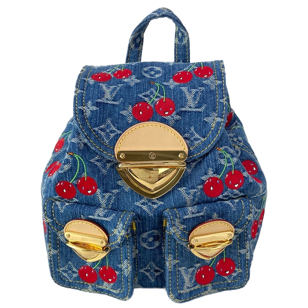 Louis Vuitton Backpack Monogram Cherry LV Takashi Murakami Venice Denim