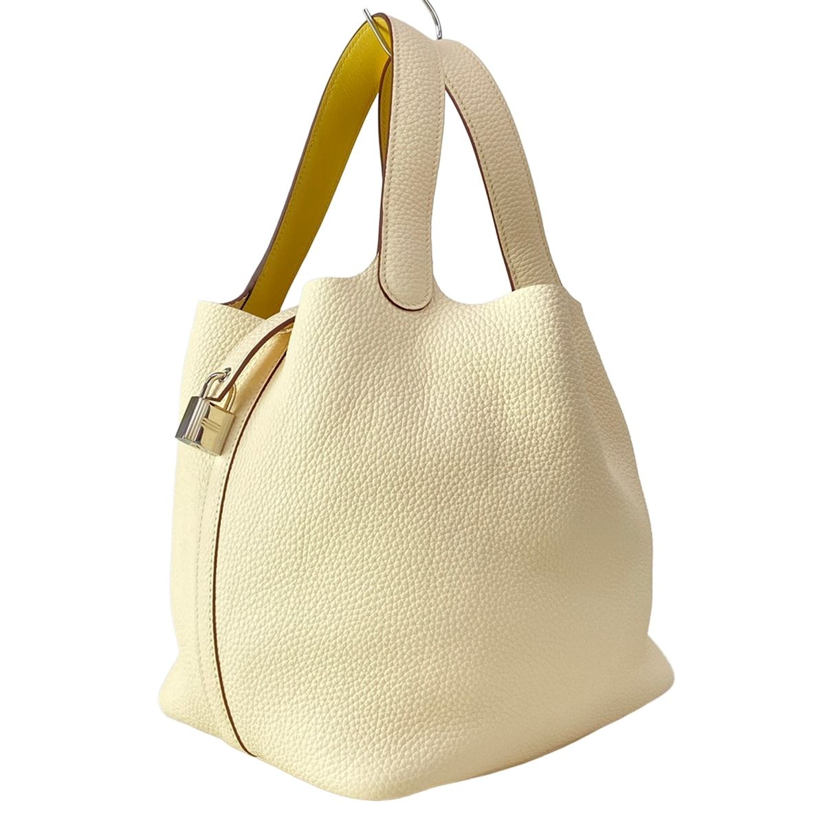 Hermes Tote Picotin Lock Eclat Nata Joanne Poussin Silver