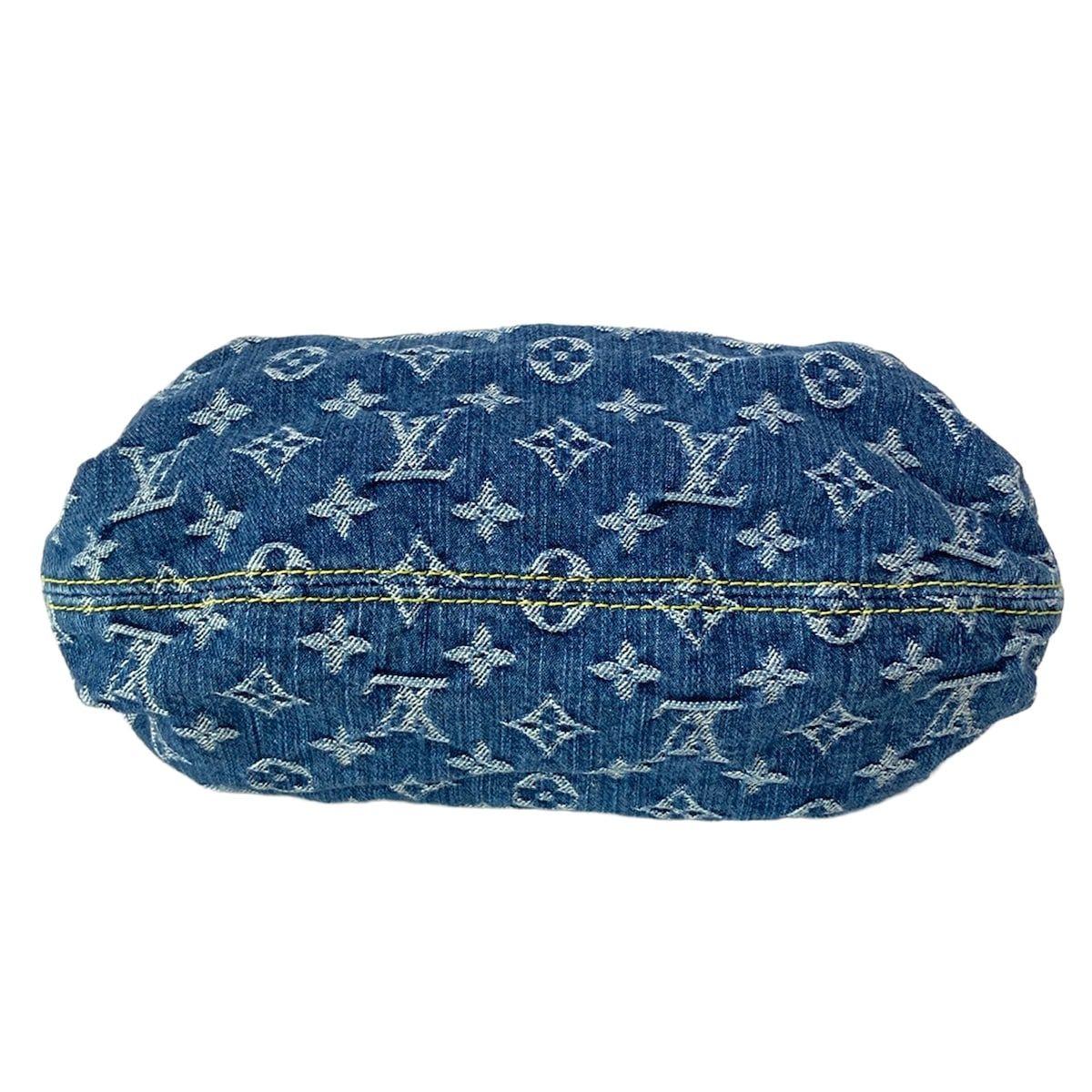 Louis Vuitton Handbag Monogram Denim Pleaty Blue Cotton — view 5
