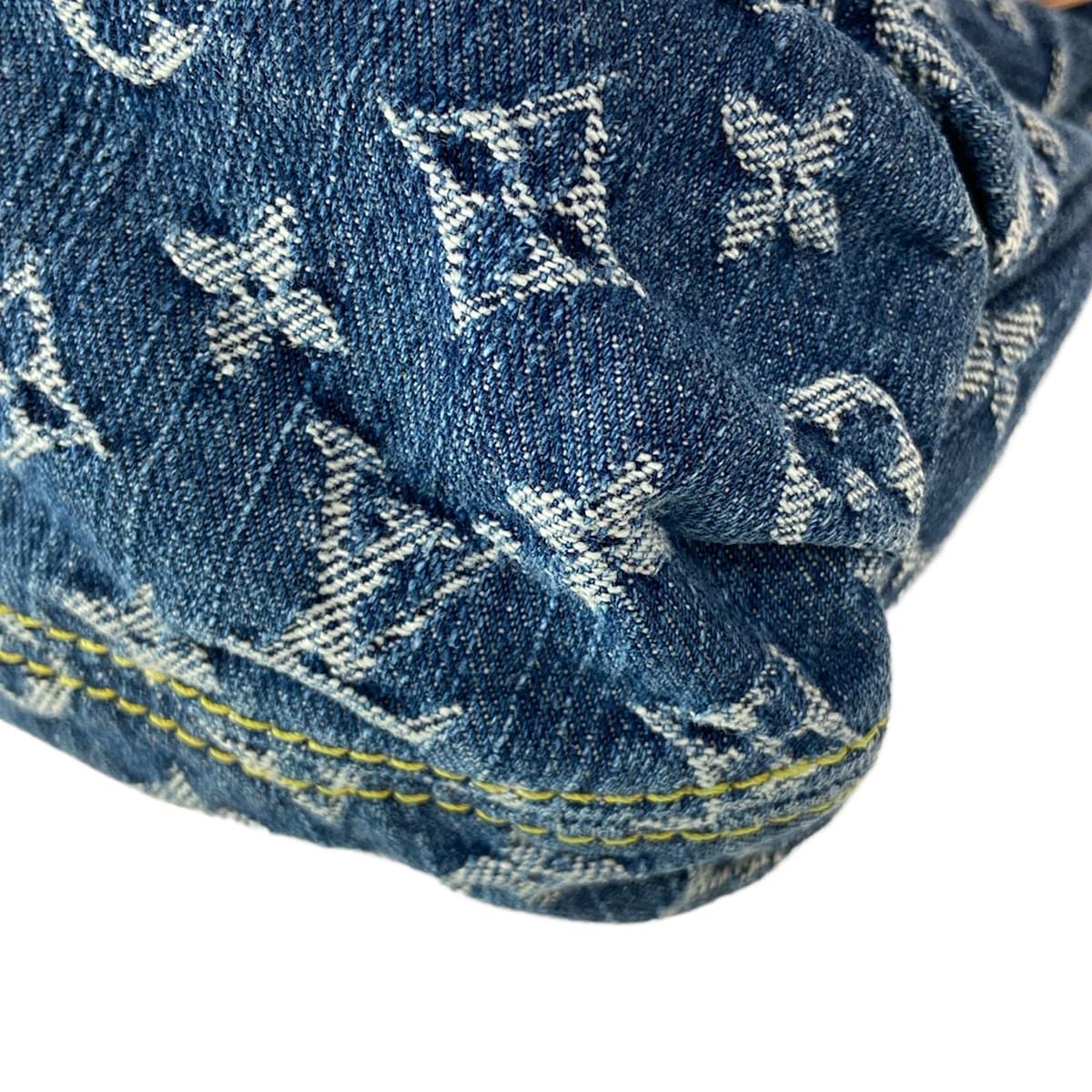Louis Vuitton Handbag Monogram Denim Pleaty Blue Cotton — view 6