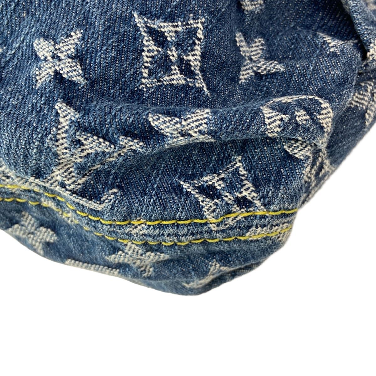Louis Vuitton Handbag Monogram Denim Pleaty Blue Cotton — view 8