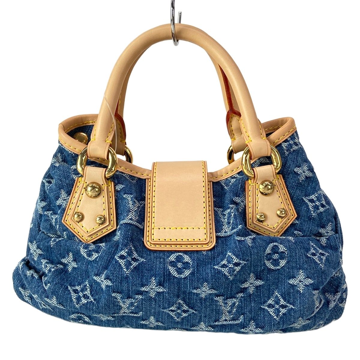 Louis Vuitton Handbag Monogram Denim Pleaty Blue Cotton — view 3