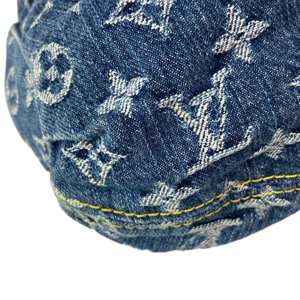 Louis Vuitton Handbag Monogram Denim Pleaty Blue Cotton — view 7