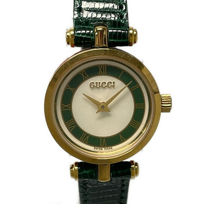 Gucci Watch Sherry Embossed Leather White Green