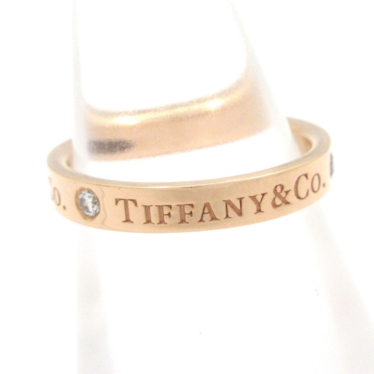 Tiffany & Co Ring Flat Band 18k Pink Gold Diamond — view 2