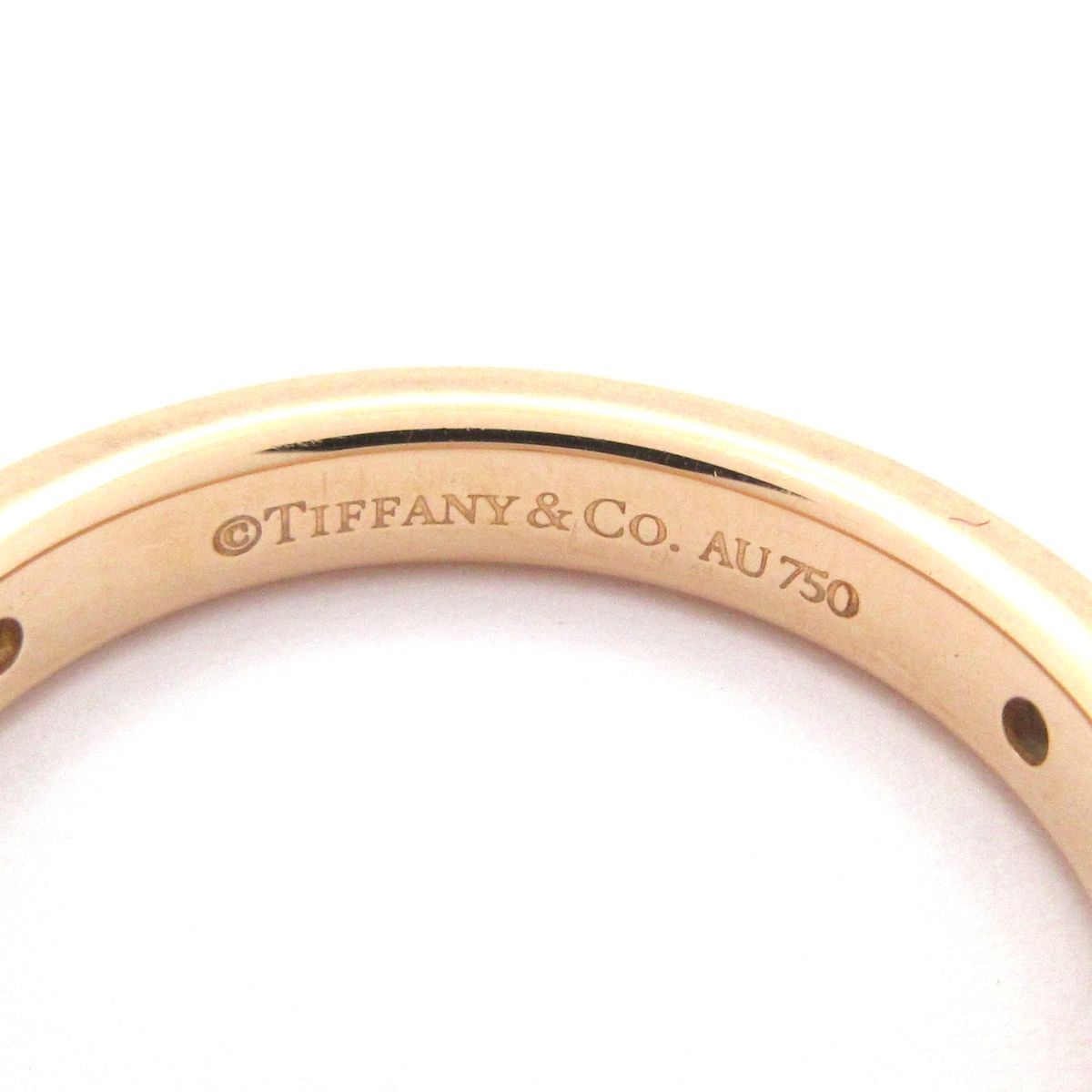 Tiffany & Co Ring Flat Band 18k Pink Gold Diamond — view 5